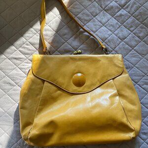 yellow HOBO leather handbag